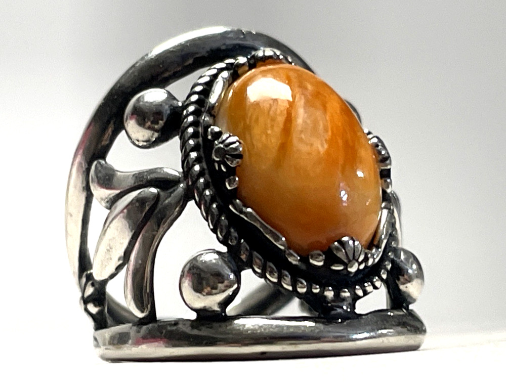 Carolyn Pollack Relios 925 Sterling Silver Butterscotch Egg Yolk Amber Ring Sz 6